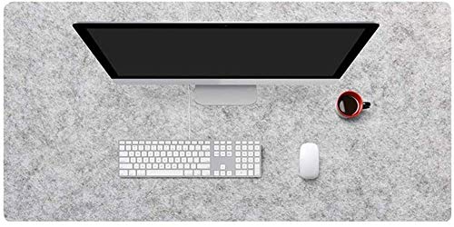 Schreibtischunterlage für Büro, 5 mm dick, Filz, Schreibtischunterlage für Maus, Tastatur, Laptop, Tischunterlage mit runden Kanten, Tischschutz für Büro und Zuhause (120 x 60 cm), Hellgrau) von ANQI