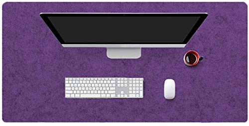 Schreibtischunterlage für Büro, 5 mm dick, Filz, Schreibtischunterlage für Maus und Tastatur, Laptop, runde Kanten, Tischschutz für Büro und Zuhause (100 x 50 cm, lila) von ANQI