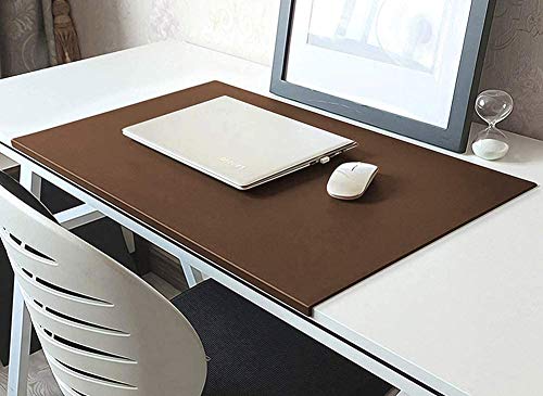 Schreibtischunterlage mit Kantenschutz Wasserdicht PU Leder Rutschfest Mauspad Hitzebeständig Büro Tischmatte für Tastatur Laptop und PC Braun - 60x40cm von ANQI