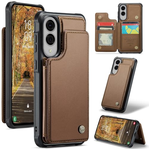 ANROD für Samsung Galaxy S25 Edge 5G Schlank Brieftasche Portemonnaie Hülle, mit Ständer/Kartenfächern RFID-Blockierender Leder-Magnetverschluss Stoßfeste Hülle für Galaxy S25 Edge 5G (Braun) von ANROD