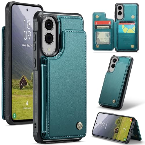 ANROD für Samsung Galaxy S25 Edge 5G Schlank Brieftasche Portemonnaie Hülle, mit Ständer/Kartenfächern RFID-Blockierender Leder-Magnetverschluss Stoßfeste Hülle für Galaxy S25 Edge 5G (Grün) von ANROD