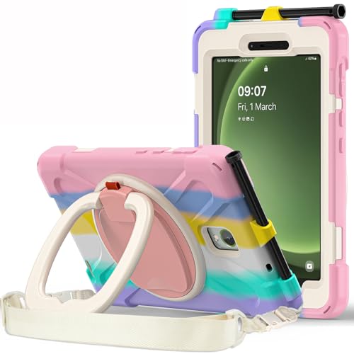 ANROD für Samsung Galaxy Tab Active5 5G/Active3 Robuste Schutzhülle, mit 360° Drehbarem Ständer Handgriff, Schultergurt, S Pen Halter, Hülle für Galaxy Tab Active5 (SM-X306B/X300)/Active3 (Macaron) von ANROD