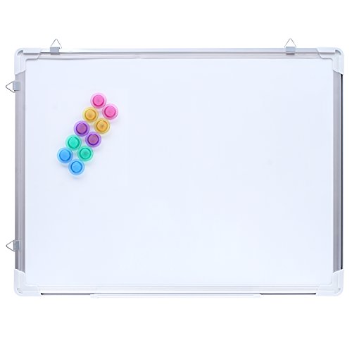 ANSIO 60cm x 45cm Doppelseitiges trocken abwischbares magnetisches Whiteboard mit Aluminiumrahmen und vertikaler oder horizontaler Montage von ANSIO