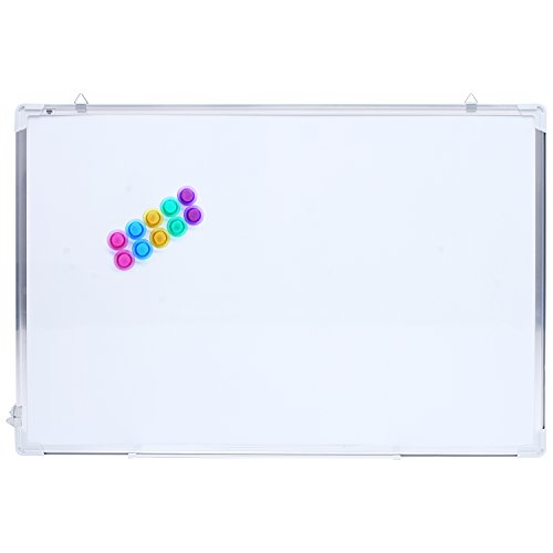 ANSIO Whiteboard, doppelseitig, trocken abwischbar, magnetisch, 90 x 60 cm, mit Aluminiumrahmen und vertikaler oder horizontaler Montage von ANSIO