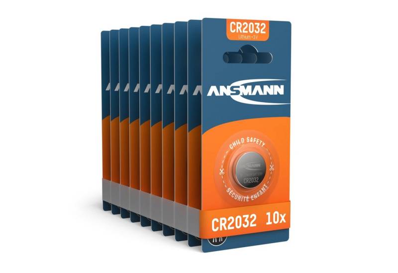 ANSMANN AG 10x CR2032 Batterie Lithium Knopfzelle 3V /für TAN-Gerät, Uhren, etc. Knopfzelle von ANSMANN AG