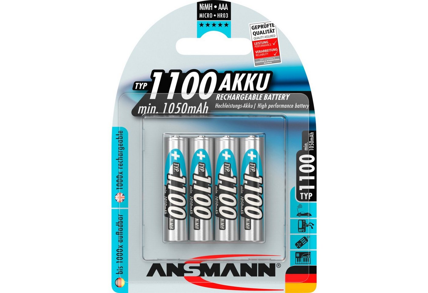 ANSMANN AG Ansmann 1100mAh NiMh Professional, Akku Akku (1,2 V V) ANSMANN AG Ansmann 1100mAh NiMh Professional, Akku Akku (1,2 V V) von ANSMANN AG