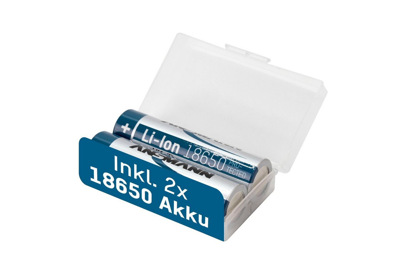 ANSMANN AG 18650 16340 Batteriebox für bis zu 4 Akkus 16340 oder für 2x 18650 Akkus + 2x 18650 2600 mAh Akku von ANSMANN AG