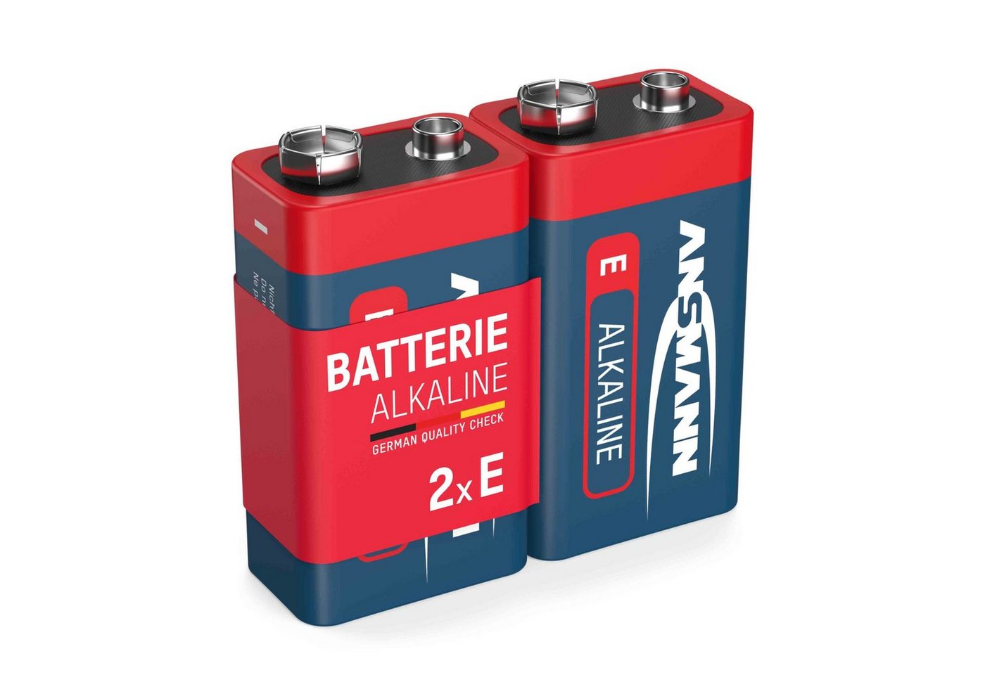 ANSMANN AG 2x Alkaline 9V Block Batterie – E-Block 6LR61 MN1604 (2 Stück) Batterie von ANSMANN AG