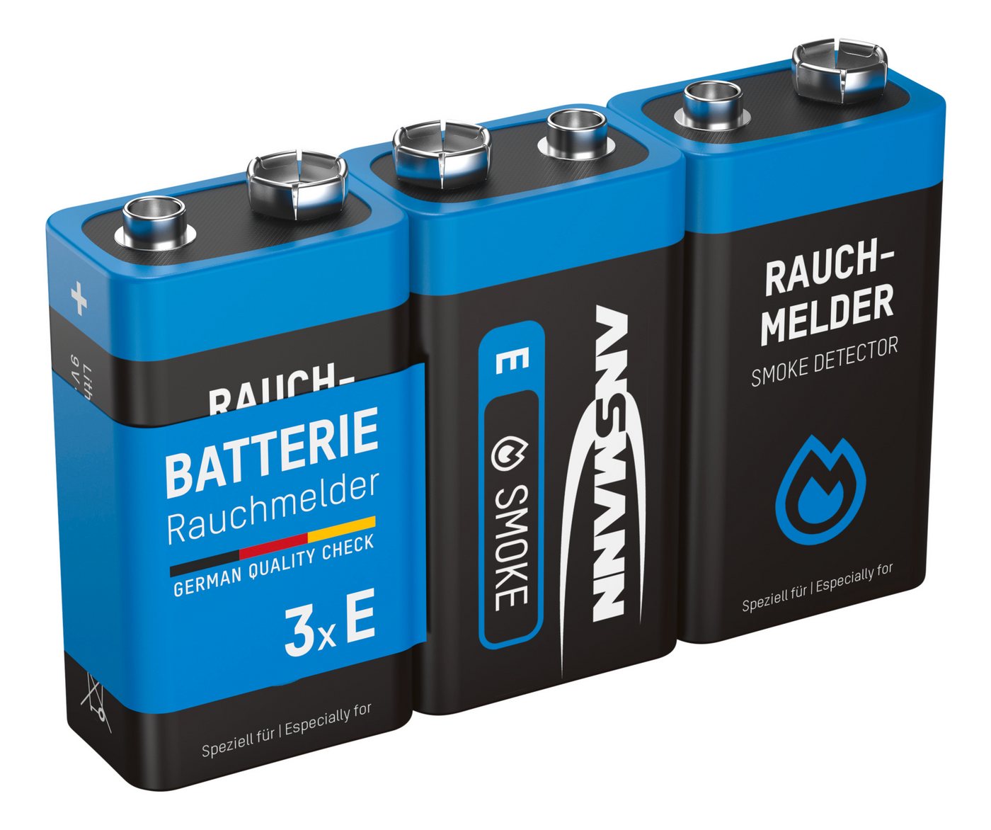 ANSMANN AG Rauchmelder Extrem Lithium Batterie 9V E-Block, 3 Stück Batterie ANSMANN AG Rauchmelder Extrem Lithium Batterie 9V E-Block, 3 Stück Batterie von ANSMANN AG