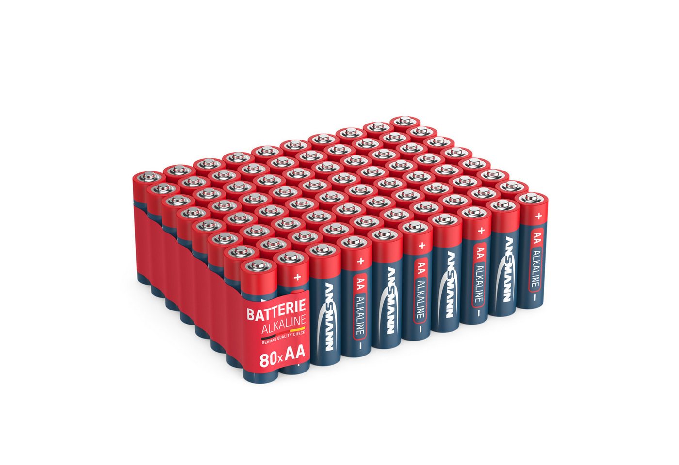 ANSMANN AG 80x Alkaline Batterie AA Mignon 1,5V - LR6 AM3 MN1500 (80 Stück) Batterie von ANSMANN AG