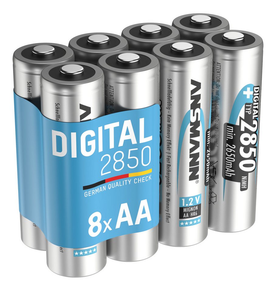 ANSMANN AG Akku AA min. 2650 mAh 1,2V NiMh, 8 Stück Akku 2850 mAh (1.2 V) von ANSMANN AG