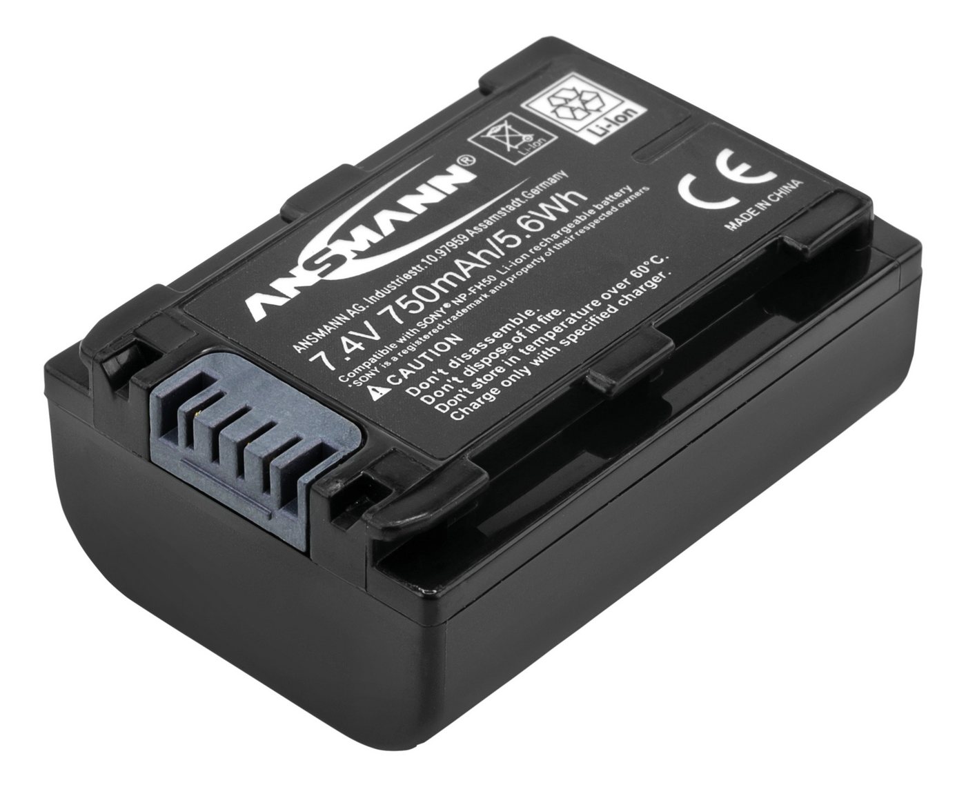 ANSMANN AG A-Son NP FH 50 Li-Ion Digicam Akku 7,4V/700 mAh, für Sony Kamera Akku 750 mAh (7.4 V) von ANSMANN AG