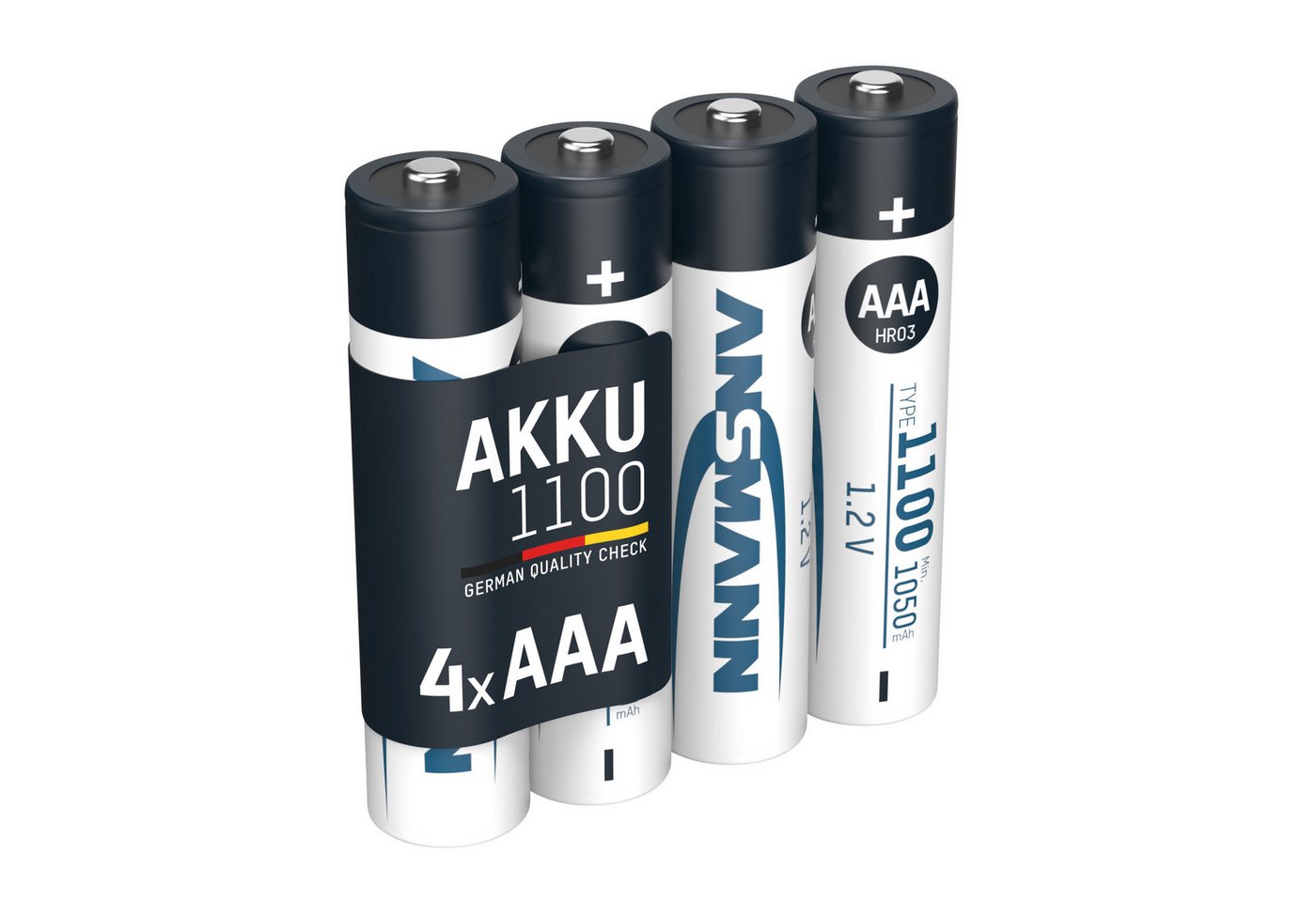 ANSMANN AG Akku AAA 1100mAh Micro NiMH 1,2V – 1000x wiederaufladbar (4 Stück) Akku 1100 mAh (1.2 V) von ANSMANN AG