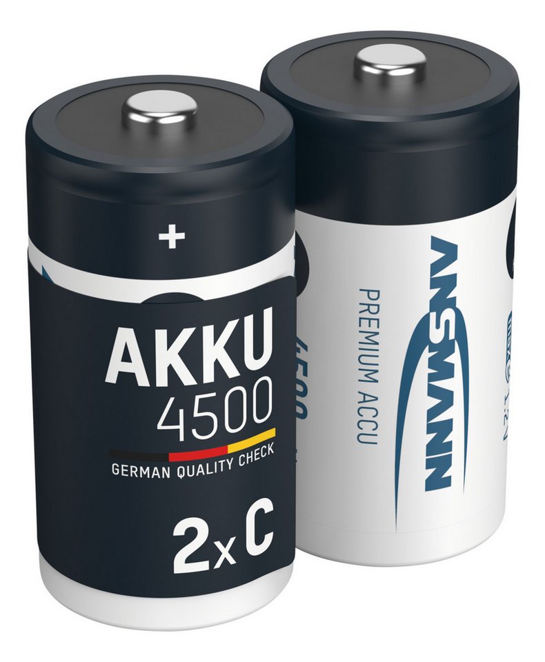 ANSMANN AG Akku C 4500mAh Baby NiMH 1,2V – 1000x wiederaufladbar (2 Stück) Akku 4500 mAh (1.2 V) von ANSMANN AG