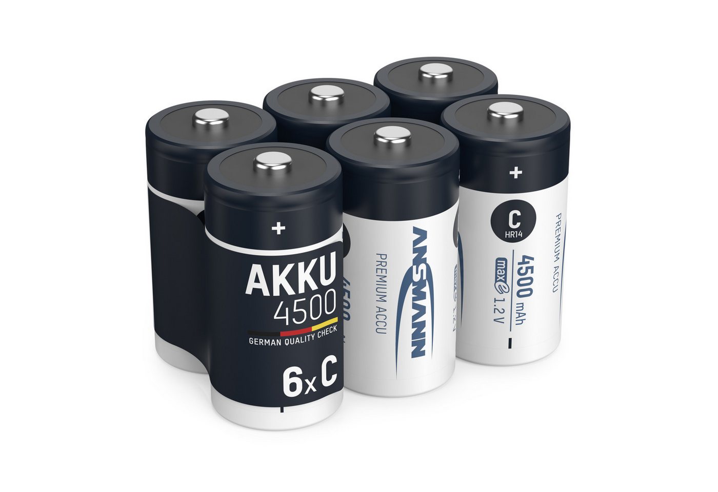 ANSMANN AG Akku C 4500mAh Baby NiMH 1,2V – 1000x wiederaufladbar (6 Stück) Akku 4500 mAh (1.2 V) von ANSMANN AG