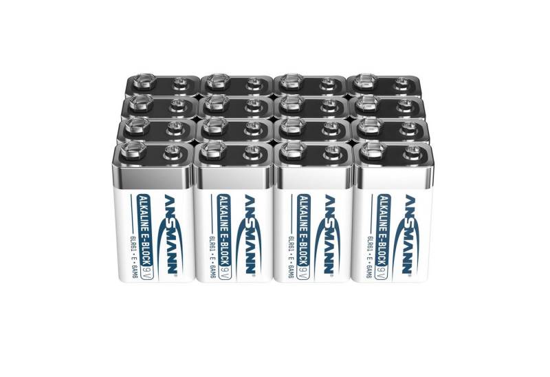 ANSMANN AG Alkaline longlife 9V Block Batterien (16 Stück) - ideal für Rauchmelder Batterie von ANSMANN AG
