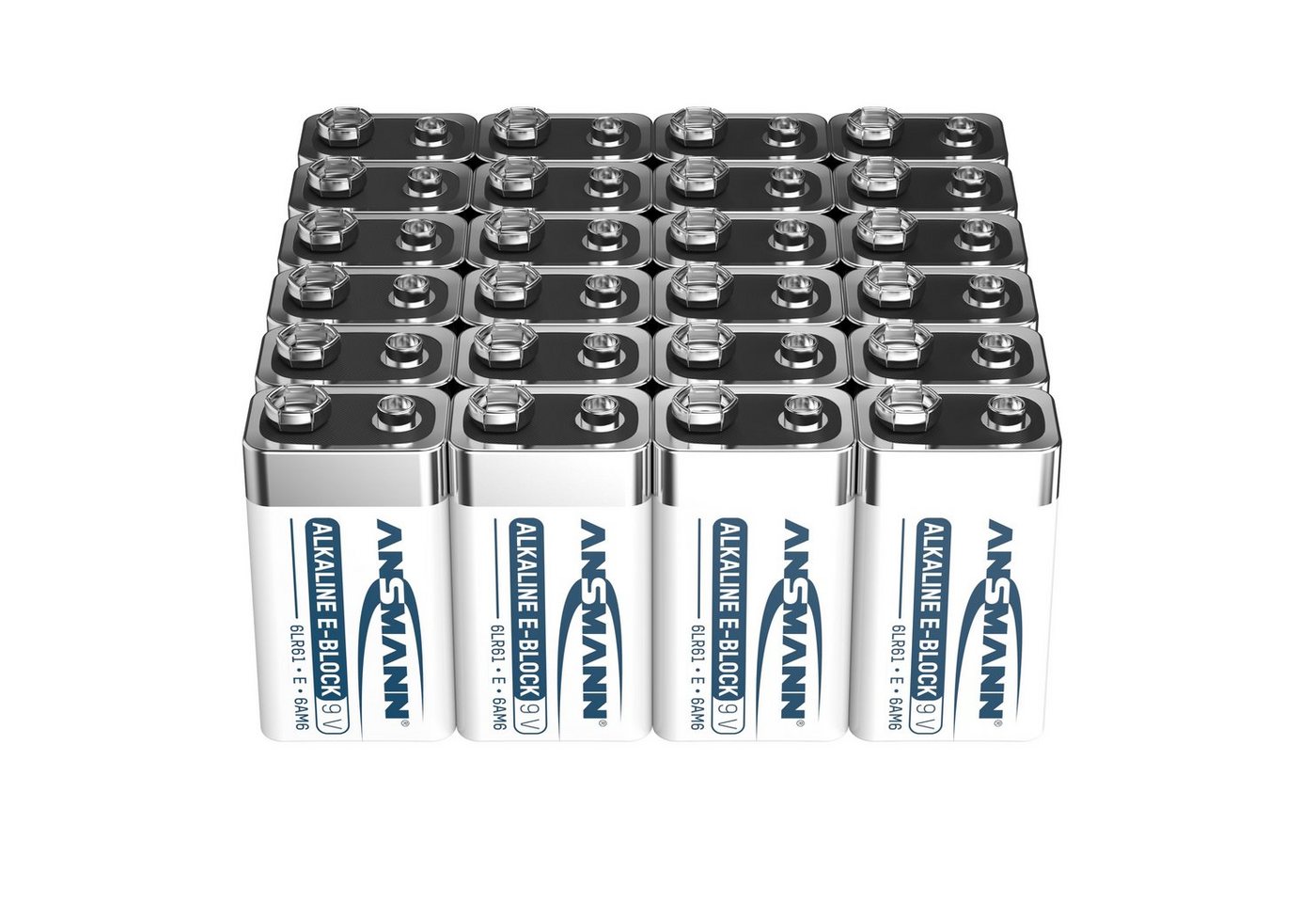 ANSMANN AG Alkaline longlife 9V Block Batterien (24 Stück) - ideal für Rauchmelder Batterie von ANSMANN AG