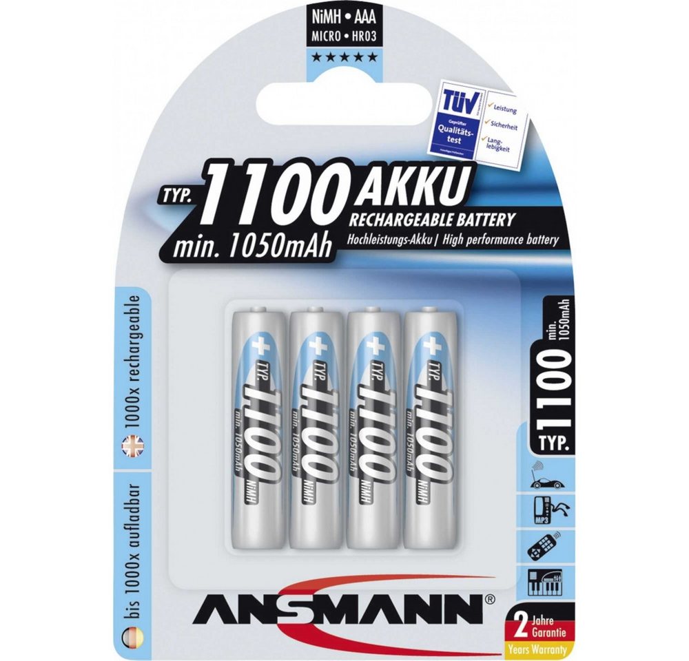 ANSMANN AG Ansmann 1100mAh NiMh Akku - Hochleistungsakku Akku Ansmann 1100mAh NiMh Professional, Akku,silber, CO2-neutraler Versand ANSMANN AG Ansmann 1100mAh NiMh Akku - Hochleistungsakku Akku Ansmann 1100mAh NiMh Professional, Akku,silber, CO2-neutraler Versand von ANSMANN AG
