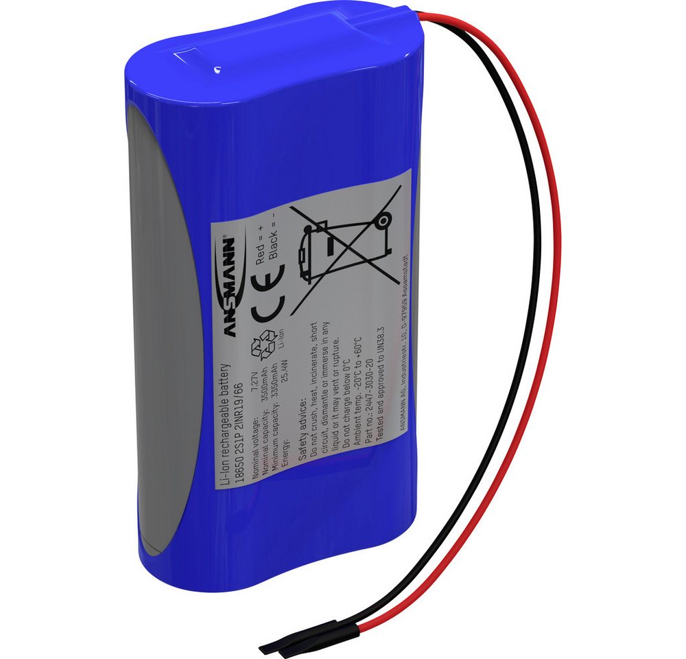 ANSMANN AG Ansmann 2S1P Akkupack 2x 18650 Kabel Li-Ion 7.2 V 3500 mAh Akkupacks 3500 mAh (7.20 V) von ANSMANN AG