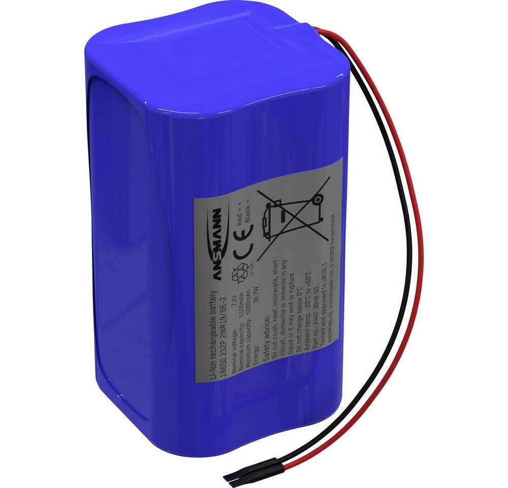 ANSMANN AG Ansmann 2S2P Akkupack 4x 18650 Kabel Li-Ion 7.2 V 5100 mAh Akkupacks 5100 mAh (7.20 V) von ANSMANN AG