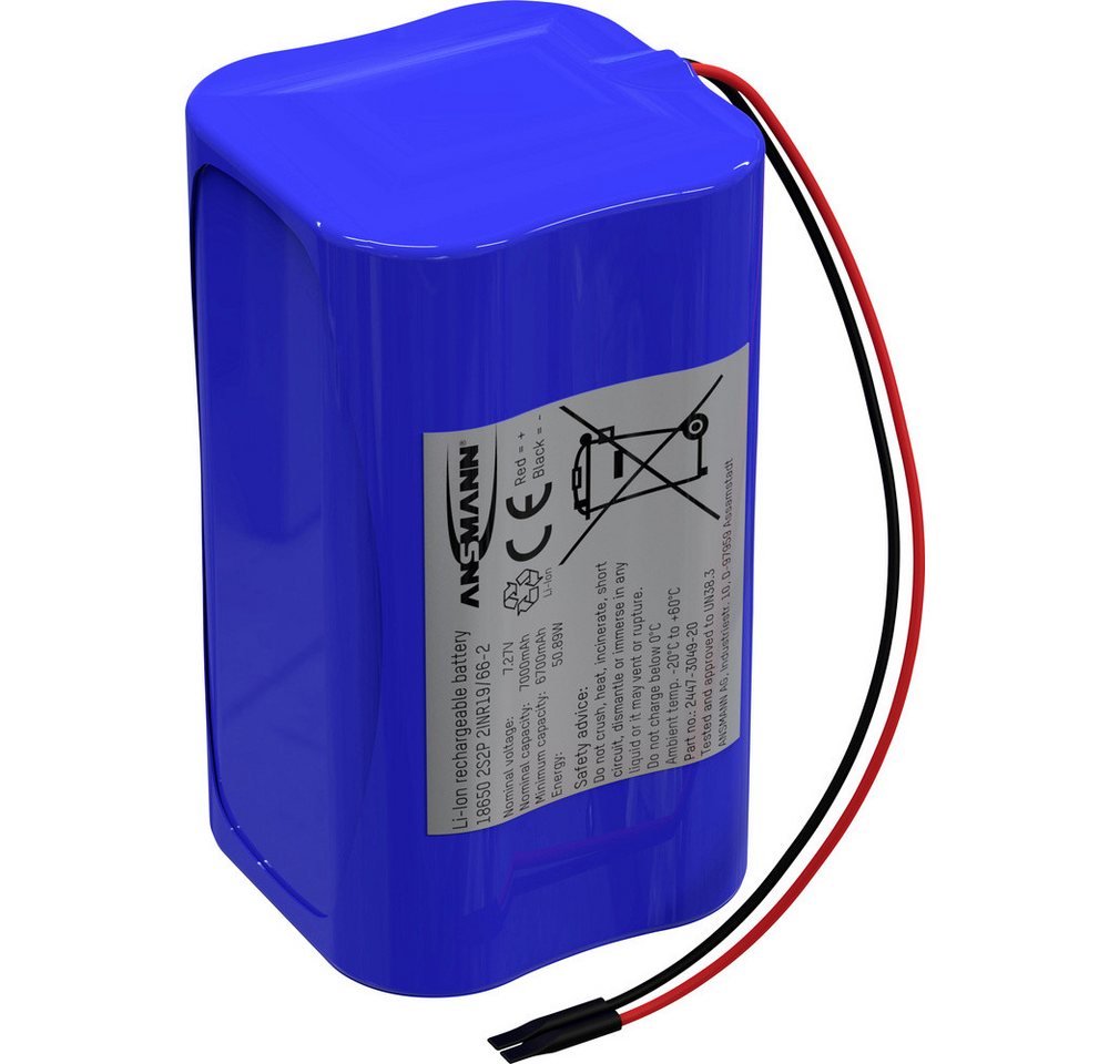 ANSMANN AG Ansmann 2S2P Akkupack 4x 18650 Kabel Li-Ion 7.2 V 7000 mAh Akkupacks 7000 mAh (7.20 V) von ANSMANN AG