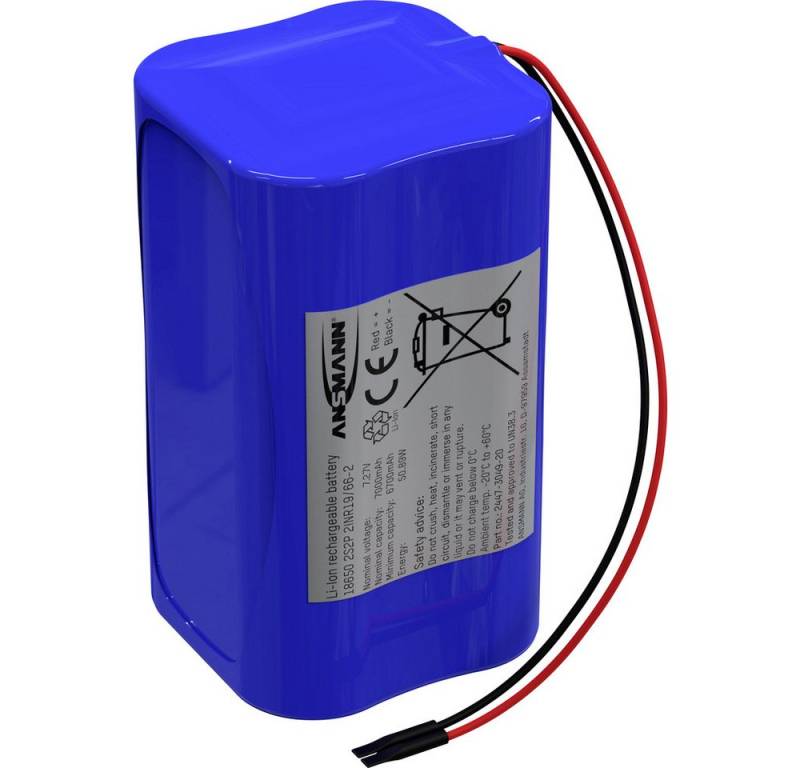 ANSMANN AG Ansmann 2S2P Akkupack 4x 18650 Kabel Li-Ion 7.2 V 7000 mAh Akkupacks 7000 mAh (7.20 V) von ANSMANN AG