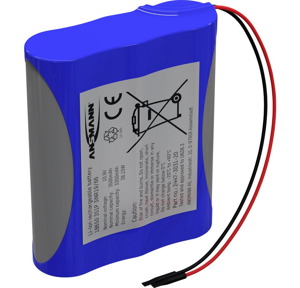 ANSMANN AG Ansmann 3S1P Akkupack 3x 18650 Kabel Li-Ion 10.8 V 3500 mAh Akkupacks 3500 mAh (10.80 V) von ANSMANN AG