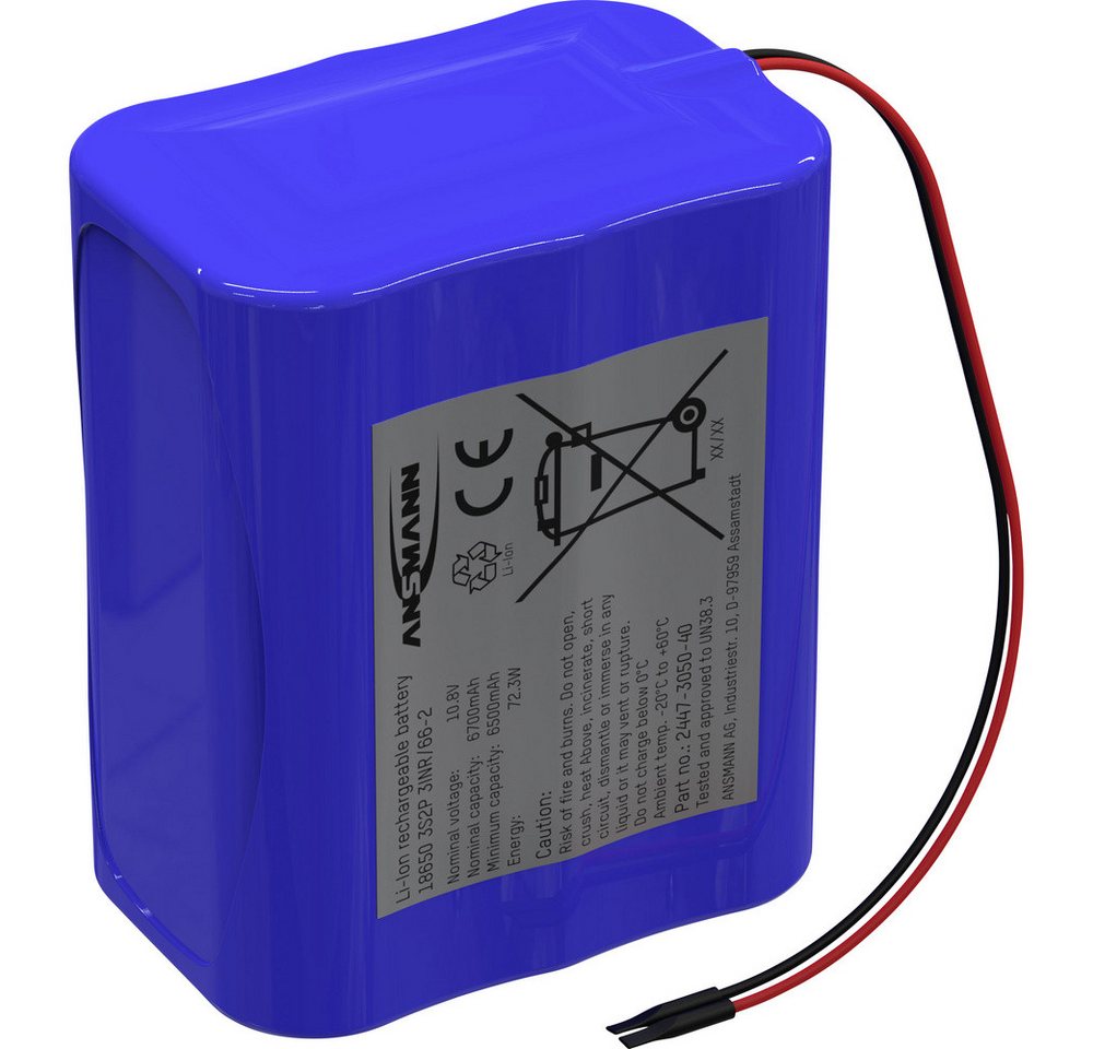 ANSMANN AG Ansmann 3S2P Akkupack 8x 18650 Kabel Li-Ion 10.8 V 5100 mAh Akkupacks 5100 mAh (10.80 V) von ANSMANN AG