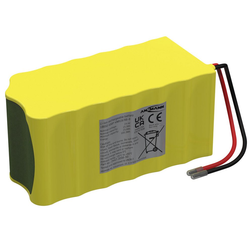 ANSMANN AG Ansmann 4S6P Akkupack 24x 18650 Kabel Li-Ion 14.4 V 15300 mAh Akkupacks 15300 mAh (14.40 V) von ANSMANN AG
