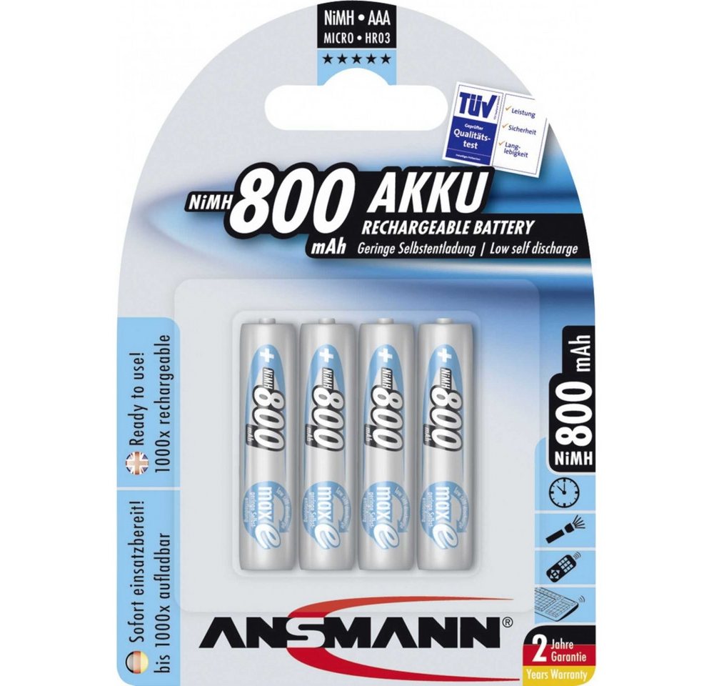 ANSMANN AG Ansmann maxE 800mAh NiMh Akku - Silber Akku Ansmann maxE 800mAh NiMh, Akku, silber, CO2-neutraler Versand für Umweltfreundlichkeit ANSMANN AG Ansmann maxE 800mAh NiMh Akku - Silber Akku Ansmann maxE 800mAh NiMh, Akku, silber, CO2-neutraler Versand für Umweltfreundlichkeit von ANSMANN AG