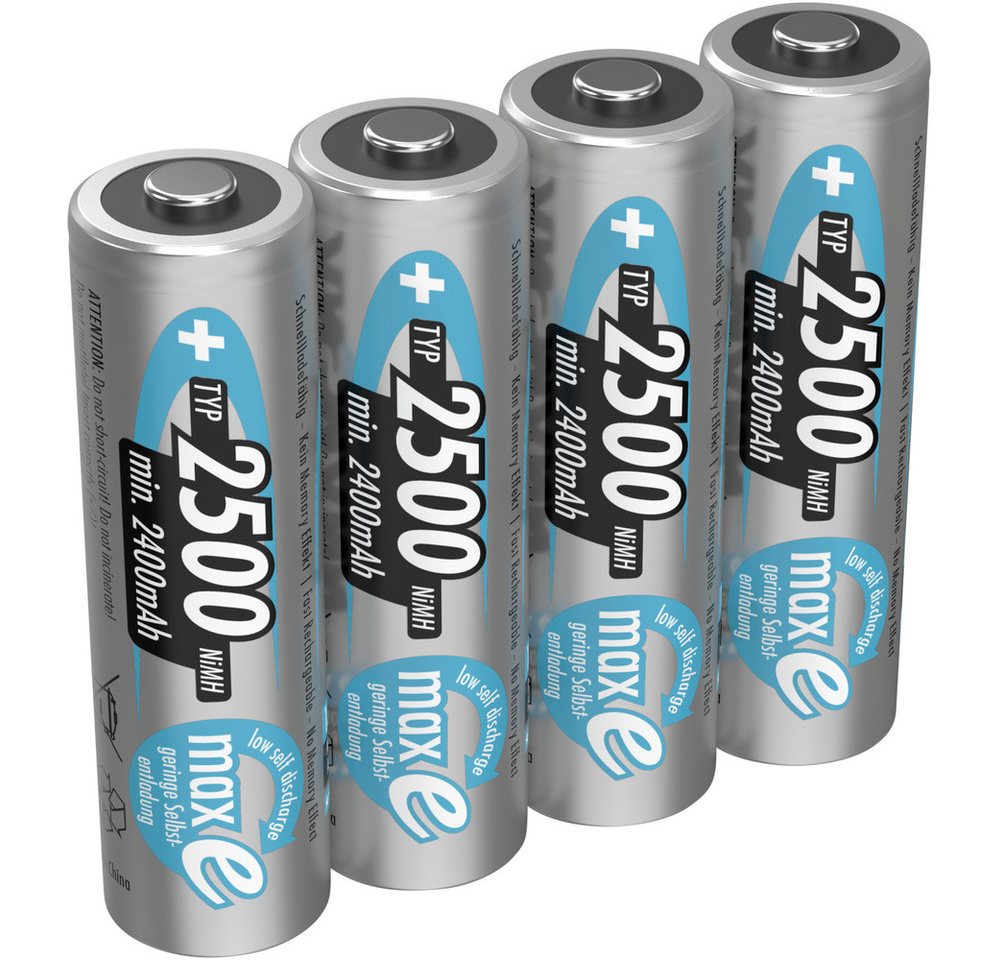 ANSMANN AG Ansmann maxE HR06 Mignon (AA)-Akku NiMH 2500 mAh 1.2 V 4 St. Batterie, (1.20 V) von ANSMANN AG