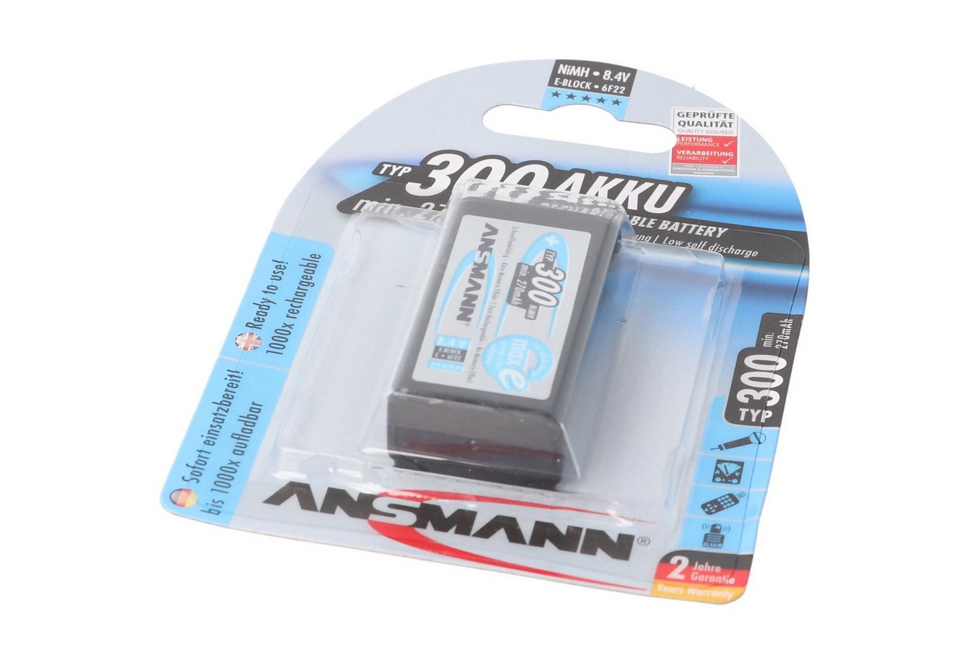 ANSMANN AG Ansmann maxEplus NiMH-Akku Typ 300 E-Block 270mAh Akku 270 mAh (1,2 V) von ANSMANN AG