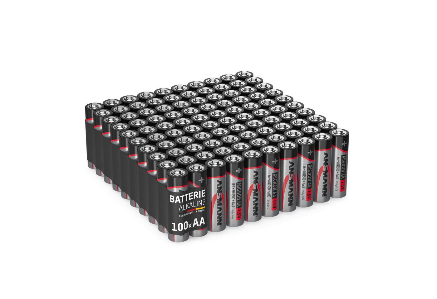 ANSMANN AG Batterien AA 100 Stück, Alkaline Micro Batterie, für Lichterkette uvm. Batterie von ANSMANN AG