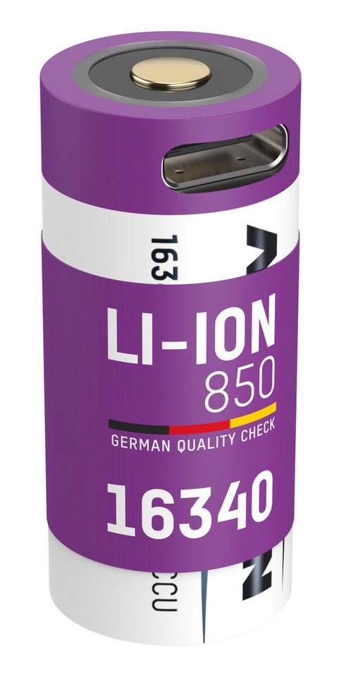 ANSMANN AG Li-Ion Akku16340 Lithium Accu wiederaufladbar CR123A USB-C Eingang Akku 850 mAh (3.7 V) von ANSMANN AG