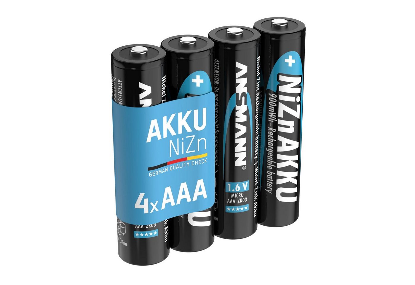 ANSMANN AG Micro NiZn Akku AAA 1,6V 550mWh, wiederaufladbare Batterien - 4 Stück Akku 550 mAh (1.6 V) von ANSMANN AG