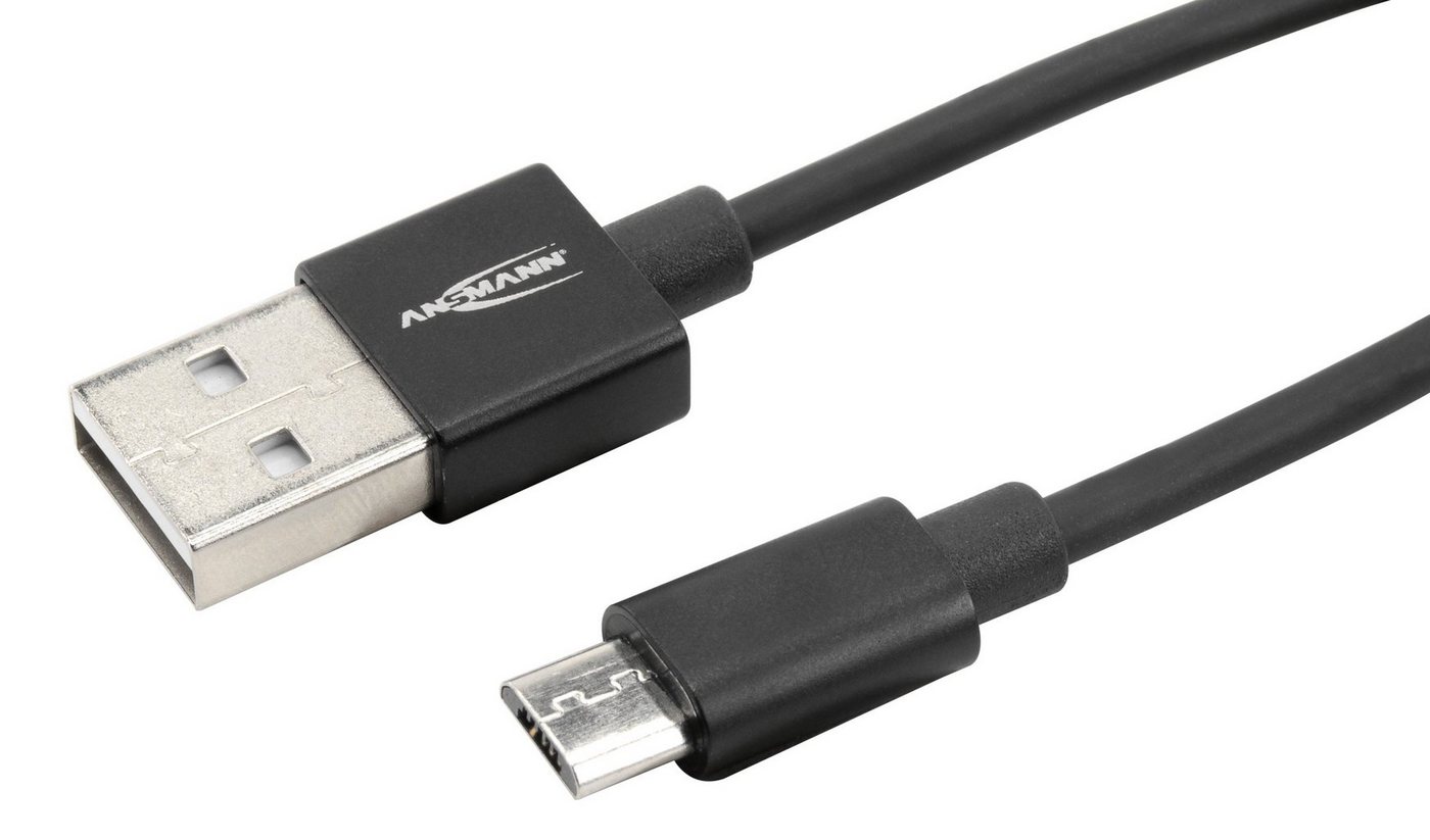 ANSMANN AG Micro USB Kabel 120 cm Ladekabel / Datenkabel mit Aluminium Gehäuse Smartphone-Kabel, (120 cm) von ANSMANN AG