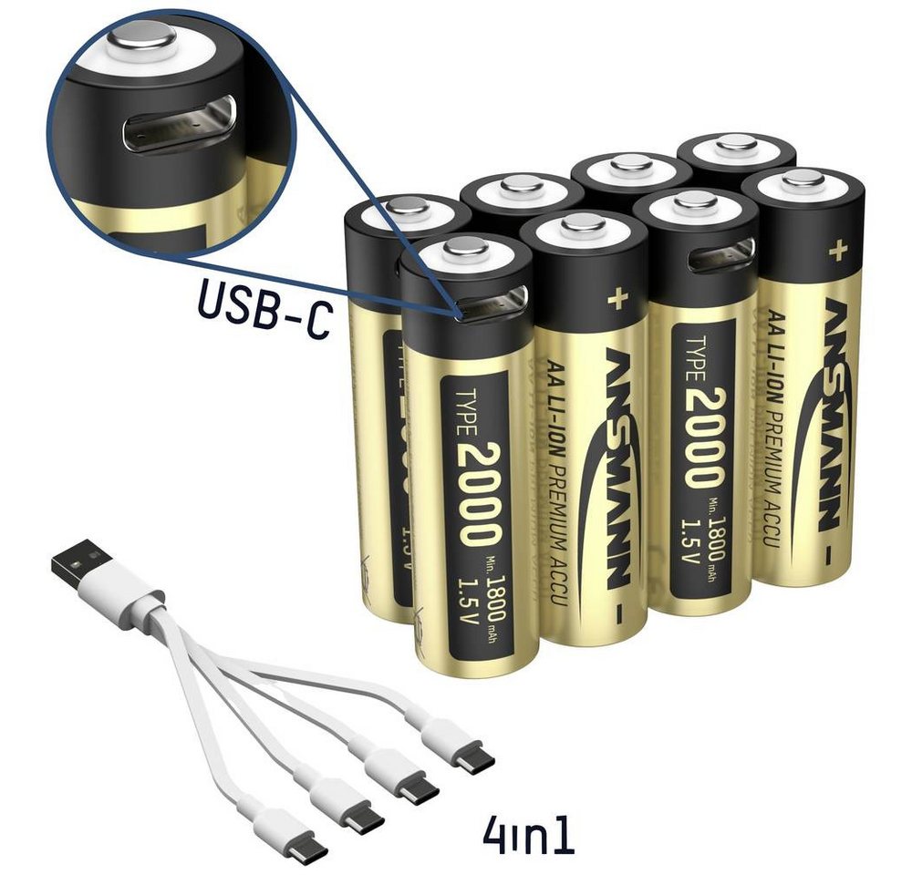 ANSMANN AG Premium Li-Ion Akkus 1.5V Mignon AA Typ 2000 min. Akku ANSMANN AG Premium Li-Ion Akkus 1.5V Mignon AA Typ 2000 min. Akku von ANSMANN AG