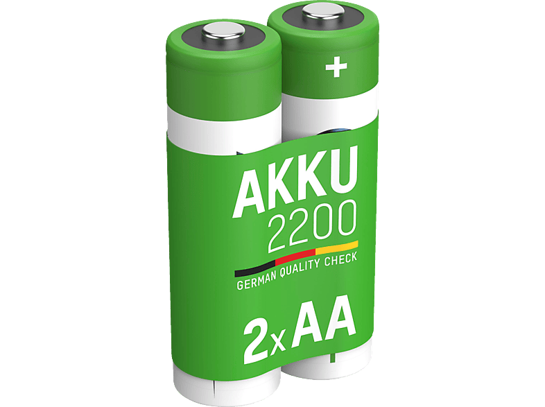 ANSMANN 2er Set NiMH Akku, Nickel-Metallhydrid, 1.2 Volt, 2200 mAh von ANSMANN