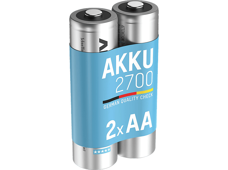 ANSMANN 5030852 AA Mignon Akku, Ni-MH, 1.2 Volt, 2700 mAh 2 Stück von ANSMANN