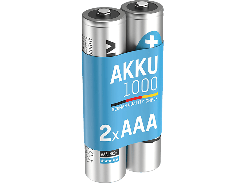 ANSMANN 5030892 AAA Micro Akku, Ni-MH, 1.2 Volt, 1000 mAh 2 Stück von ANSMANN