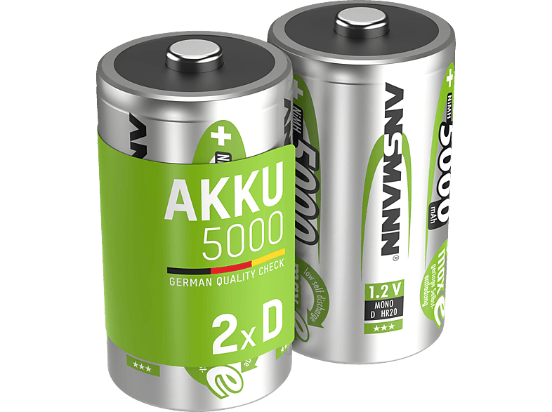 ANSMANN 5030922 D Akku, Ni-MH, 1.2 Volt, 5000 mAh 2 Stück ANSMANN 5030922 D Akku, Ni-MH, 1.2 Volt, 5000 mAh 2 Stück von ANSMANN