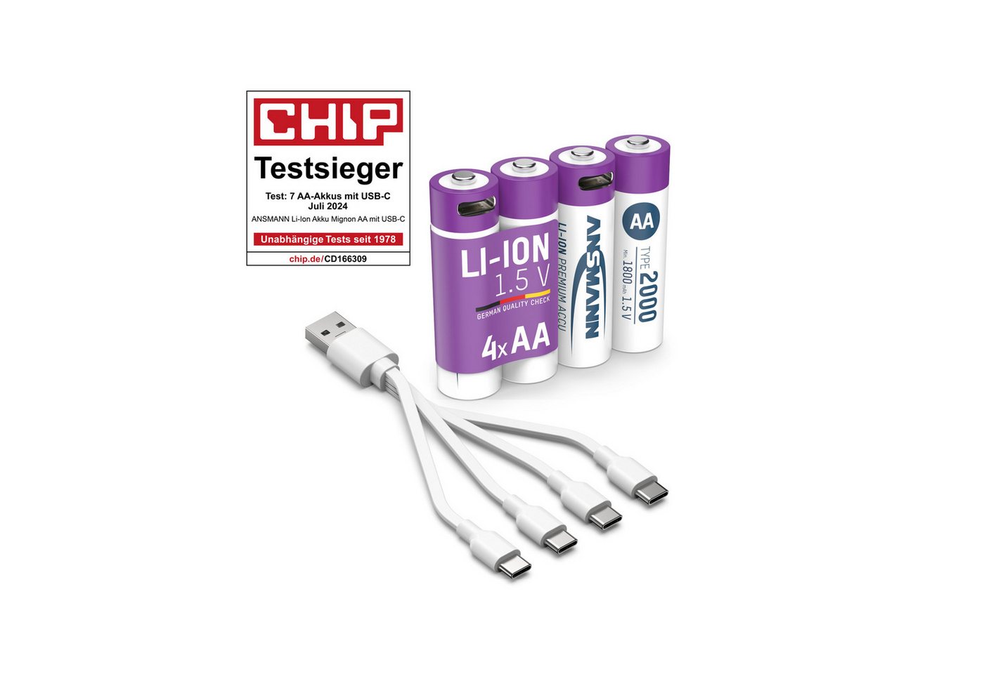 ANSMANN AG ANSMANN Li-Ion Mignon-Akku, AA, Typ 2000 (min. Akku ANSMANN AG ANSMANN Li-Ion Mignon-Akku, AA, Typ 2000 (min. Akku von ANSMANN AG