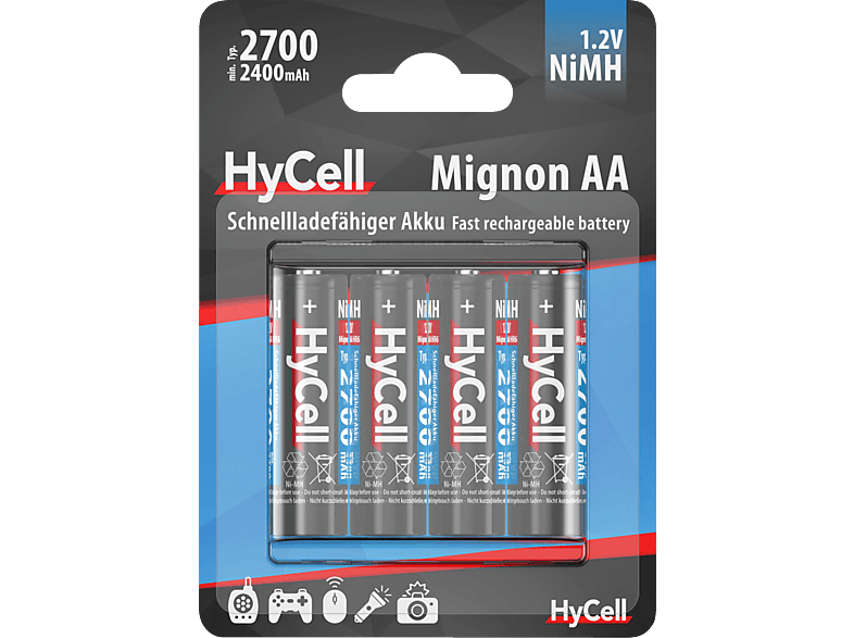 ANSMANN HyCell X4Energy AA Mignon Akku, Ni-MH, 1.2 Volt, 2700 mAh 4 Stück von ANSMANN