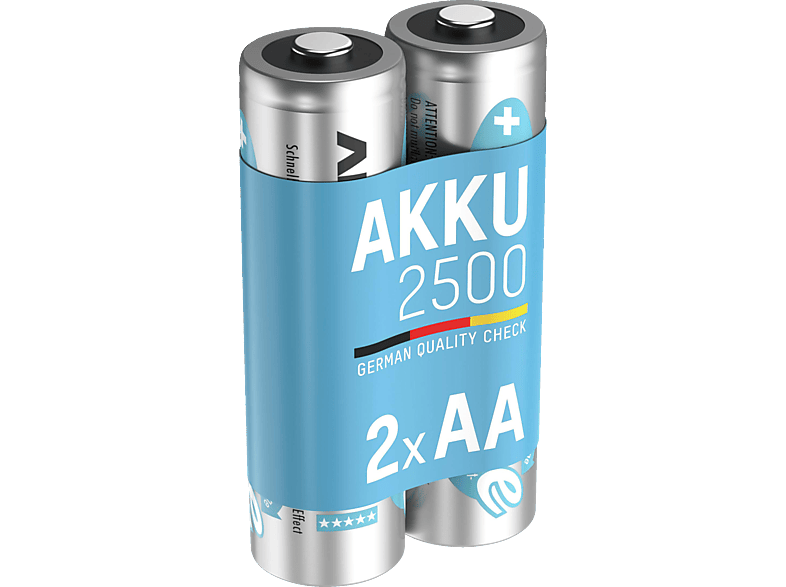 ANSMANN NiMH Akku Mignon AA T Wiederaufladbare Batterie, Ni-MH, 1.2 Volt, 2500 mAh 2 Stück von ANSMANN