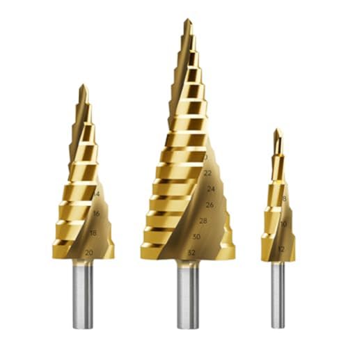 ANSO Stufenbohrer-Set, 3-Teilig, Stufenbohrer, Metrische 4-mm- Bis 32-mm-Bohrkegelbohrer für Metall, PVC C von ANSO