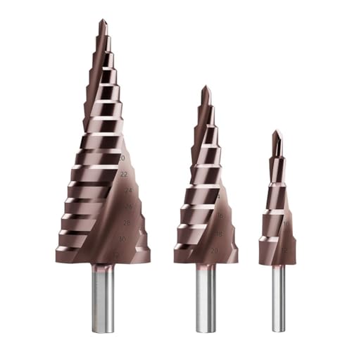 ANSO Stufenbohrer-Set, 3-Teilig, Stufenbohrer, Metrische 4 mm Bis 32 mm Kegelbohrer für Metall, PVC B ANSO Stufenbohrer-Set, 3-Teilig, Stufenbohrer, Metrische 4 mm Bis 32 mm Kegelbohrer für Metall, PVC B von ANSO