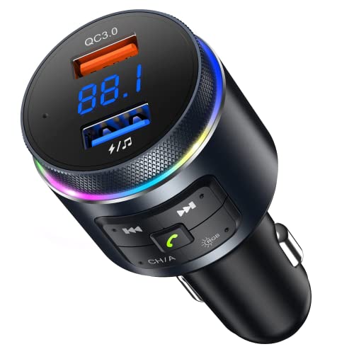 ANSTA Auto Bluetooth FM Transmitter, Radio-Musikplayer/Kfz-Kit, Freisprechanrufe, Dual-Mikrofon von ANSTA