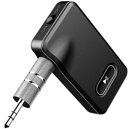 ANSTA Empfänger Bluetooth 4.1, tragbarer drahtloser Audioadapter, 5-Min Schnellladung Freisprecheinrichtung Anrufen Bluetooth Car Kit, 3.5mm Bluetooth Auto Adapter von ANSTA