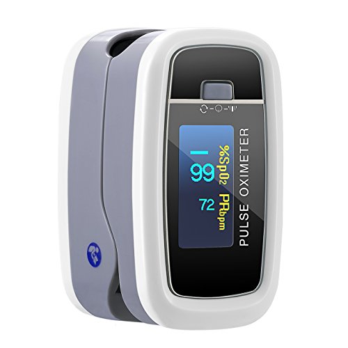 ANSTA Pulsoximeter Fingerspitze, 2-farbiger OLED-Bildschirm, Blutsauerstoff- und Herzfrequenzmesser, Digital-Pulsoximeter mit sofortiger Ablesung, 4-Richtungs-drehbar von ANSTA