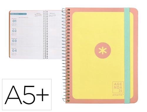 ANTARTIK A5+ 2024 Office Tagebuch, Wochenansicht, 80 g, mit Umschlag und 3 Blättern, Gelb, 165 x 215 mm von ANTARTIK